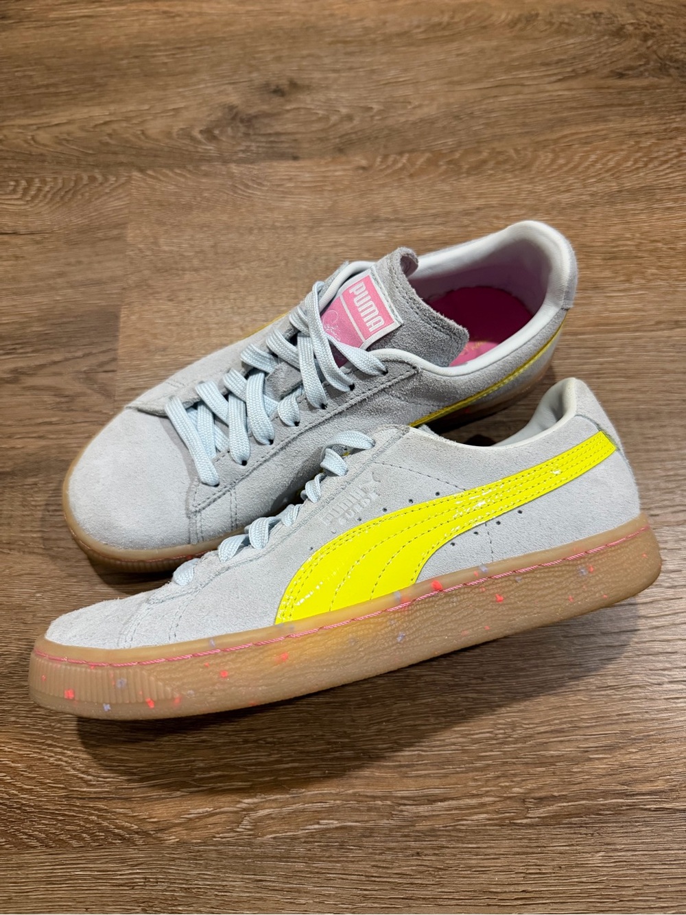 PUMA x Sophia Webster Suede Sneakers Women’s 6 Gray Yellow Limited Edition